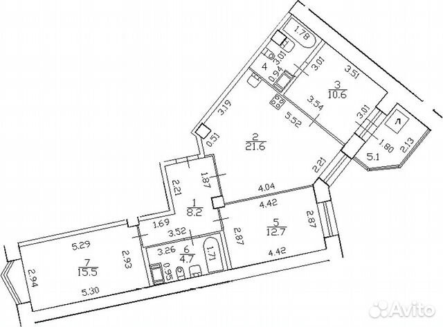 3-к квартира, 81 м², 9/20 эт. 3-к квартира, 81 м², 9/20 эт.