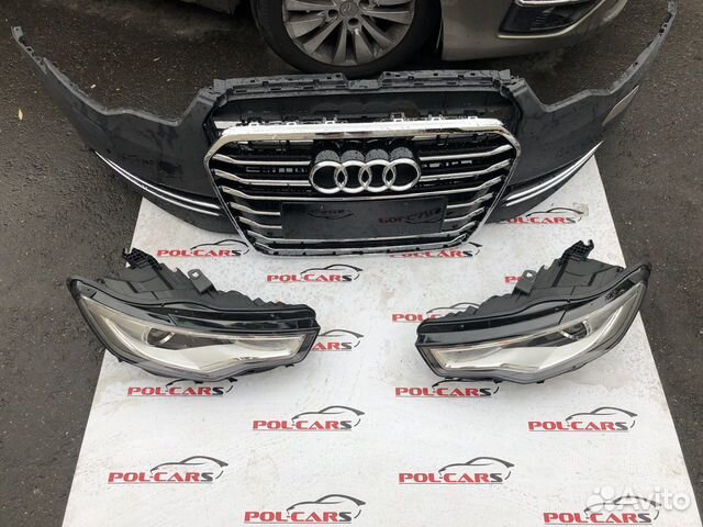 Передний бампер Audi A6 C7 a6c7 с фарами дорест
