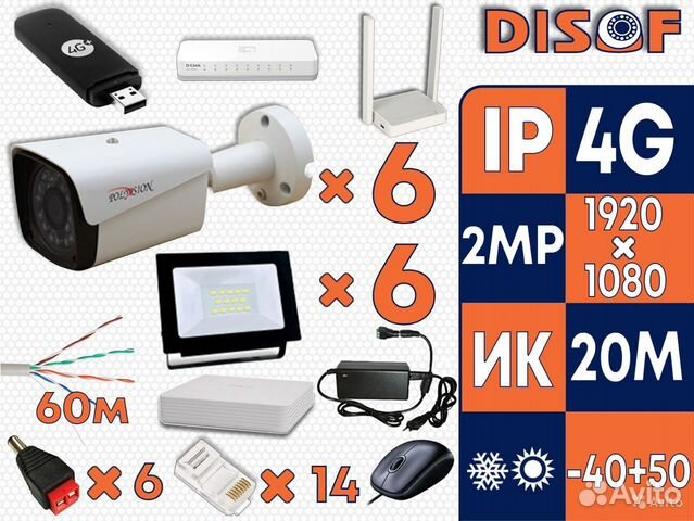 Видеонаблюдение. Комплект IP камер с 4G №915
