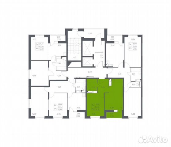 1-к квартира, 35.8 м², 6/17 эт.
