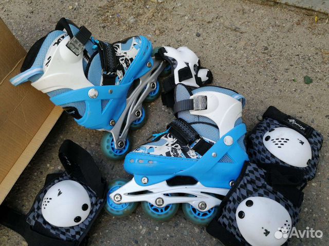 Коньки роликовые+защита