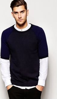 Трикотажная футболка со стегаными рукавами ASOS