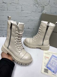 Сапоги ботинки кожа лак чёрные белые осень