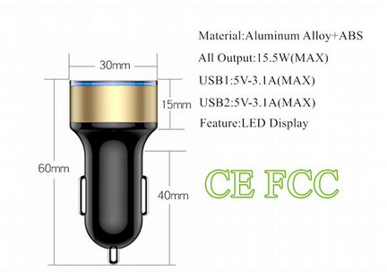 Зарядка в прикуриватель Fast Charge 3.1 A