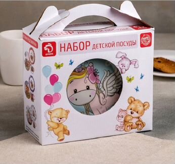 Набор детской столовой посуды Единорожка