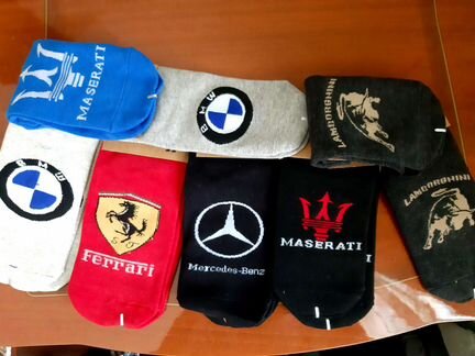 Носки эмблемы машин bmw, bentley