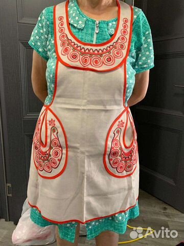 Фартук национальный изо льна новый