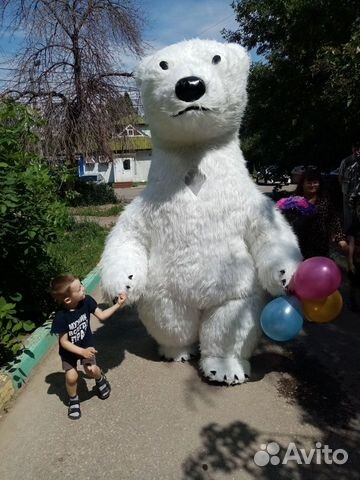 Ростовая кукла Белый Мишка поздравит любимых