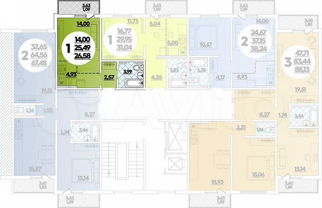 Квартира-студия, 26,6 м², 2/16 эт.