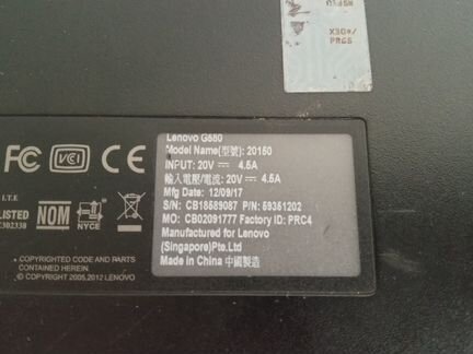 Lenovo G580 20150 поврежден, по запчастям