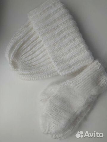 Шапка и варежки шерсть