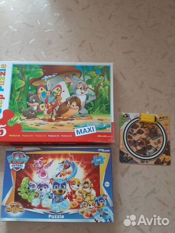 Пазлы разные, пазлы с машинкой, пазлы 4 в 1