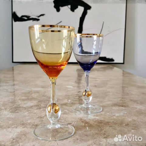 Пара цветных коллекционных бокалов Zlata Zuzanna