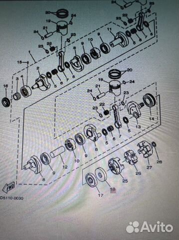 Сальник коленчатого вала гидроцикл Yamaha 800 1200