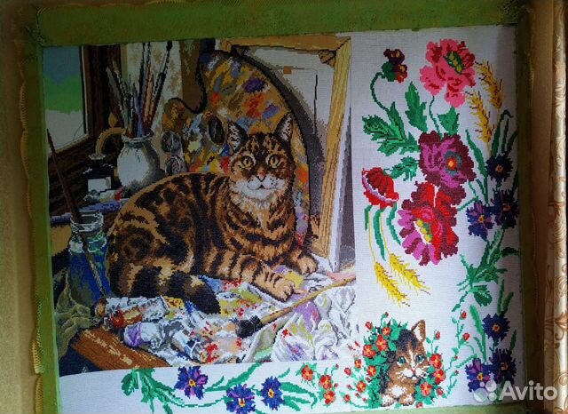 Вышивка Кот болгарский крест крупный