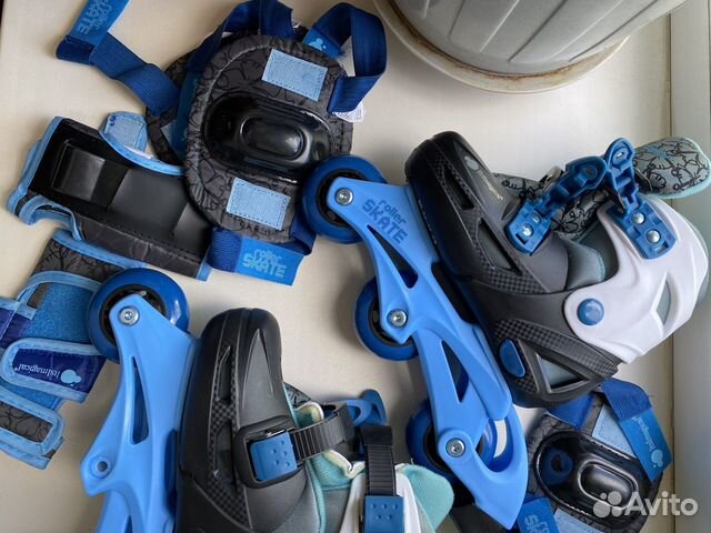 Ролики imaginarium раздвижные 30-33 р.набор с защи