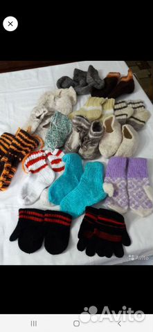 Шерстяные вязаные детские и мужские носки