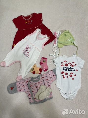 Вещи на девочку 0-12 месяцев пакетом