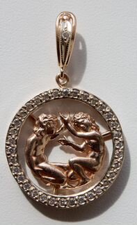 Золотой кулон знак зодиака 