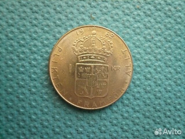 Швеция. Монета 1962 года 1 крона