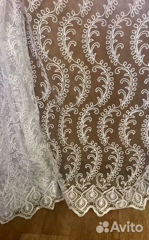 Тюль сетка с вышивкой