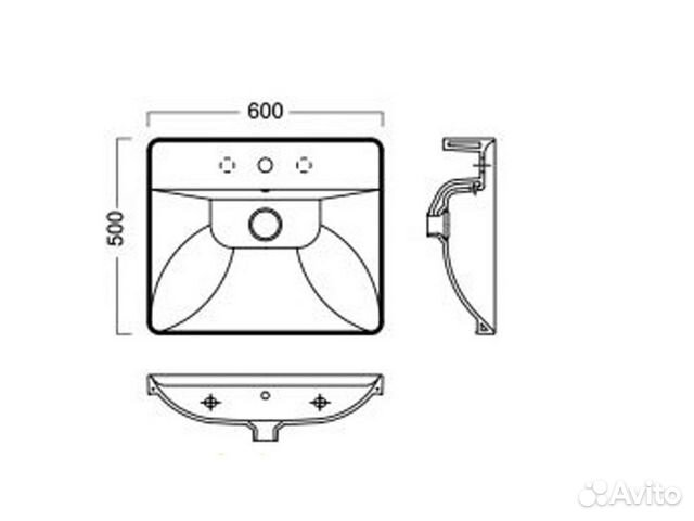 Раковина подвесная 60 см hatria canalgrande Y1EJ01 купить в Москве ...