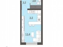 Квартира-студия, 23,3 м², 16/25 эт.