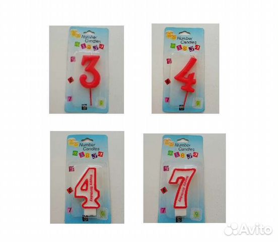 Свечи для торта 3 4 7 новые