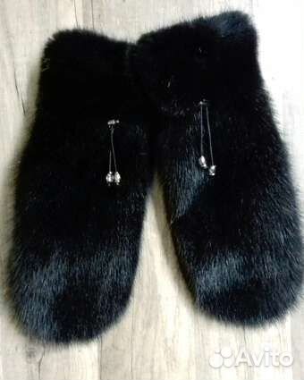 Варежки норковые женские