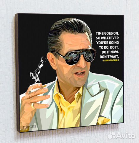 Картина поп арт Роберт Де Ниро портрет постер