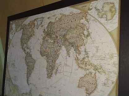 Карта мира,в рамке, развития и образования детей