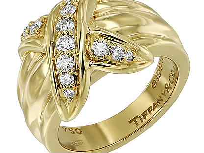 Кольцо тиффани с золотом