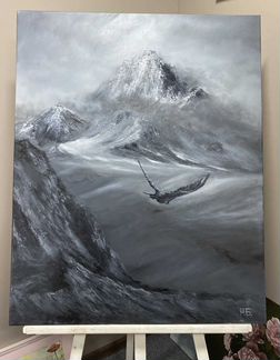 Картина маслом на холсте большая интерьерная Полет