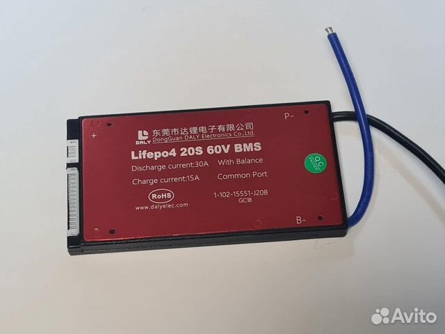 Плата контроля BMS lifepo4 20S 60V 30A