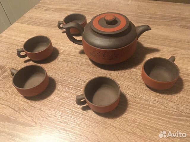 Чайный набор из натуральной глины