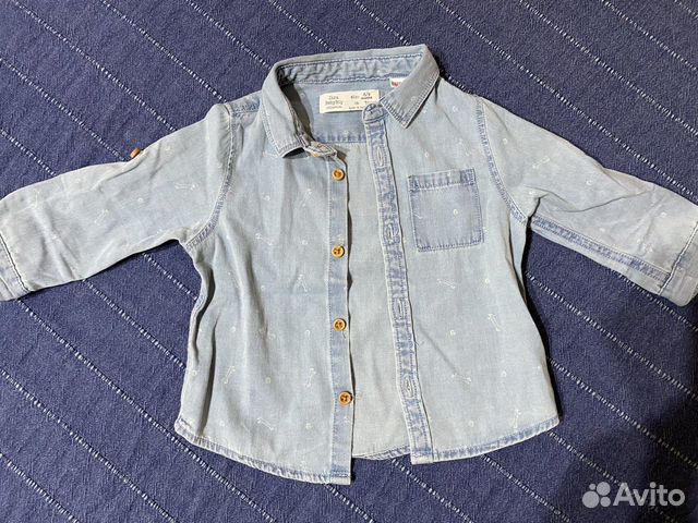 Джинсовая рубашка 6-9 мес