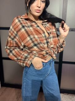 Рубашка женская теплая в клетку