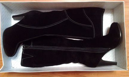 Новые замшевые демисезонные сапоги, р. 36 - 36,5