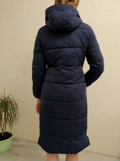 Пуховик синий с мехом