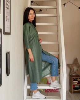 Платье рубашка оверсайз лён