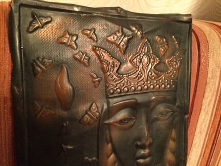 Декоративная тарелка- Усадьба Марфино, чеканка