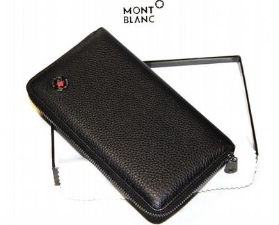 Мужской кожаный клатч портмоне Montblanc black 07
