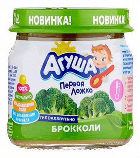 Овощное пюре агуша брокколи цветная капуста