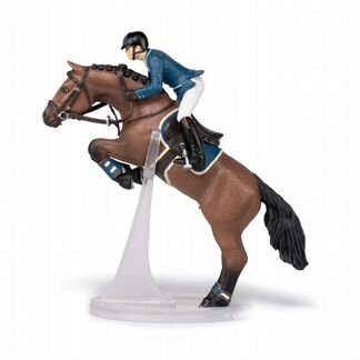 Фигурка Papo Прыгающая лошадь с наездником (51562)