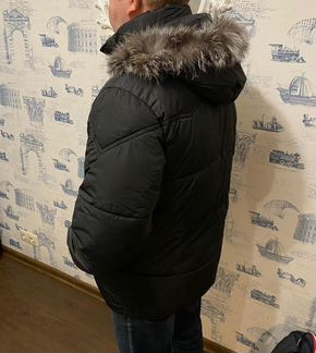 Мужской пуховик 48-50 Новый черный с капюшоном