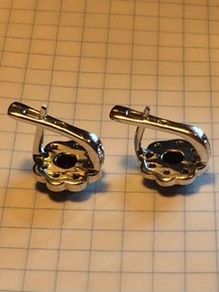 Серьги серебро с чешскими гранатами