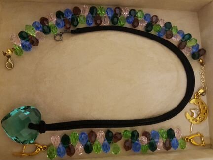 Серьги, браслет Jenavi и колье Swarovski