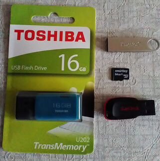 Новые USB флэшки 16 Гб, 32 Гб и карта памяти 64 Гб