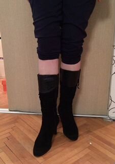 Зимние сапоги из натуральной замши