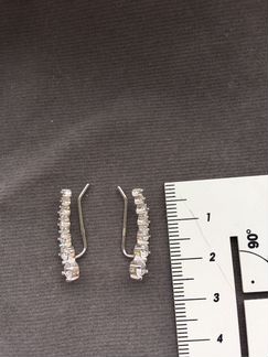 Серебряные серьги (925) с фианитами